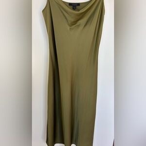 ALLSAINTS Olive Green Satin Slip Dress